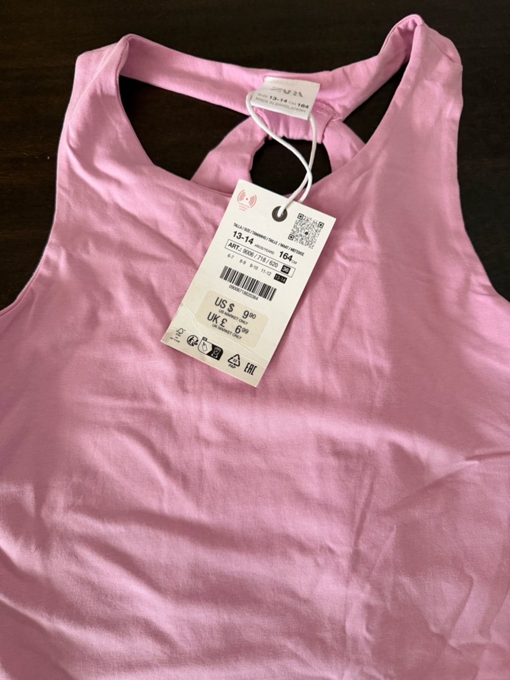 Zara Pink Racerback Crop Tank Top - Picture 2 of 3